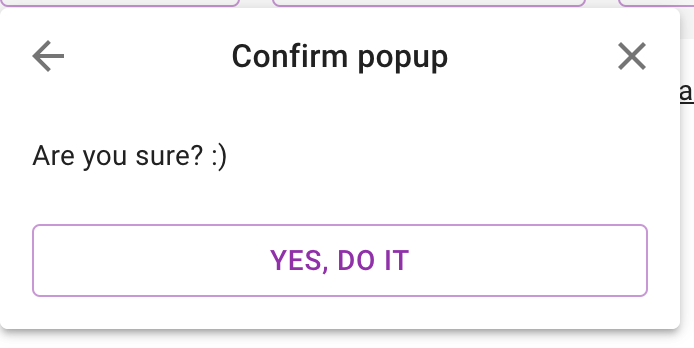 confirm popup
